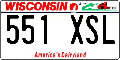 WI license plate 551XSL