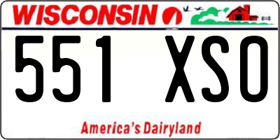 WI license plate 551XSO