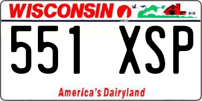 WI license plate 551XSP