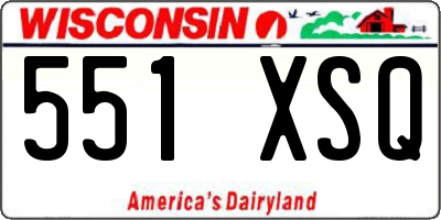 WI license plate 551XSQ
