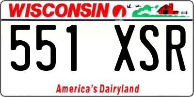 WI license plate 551XSR