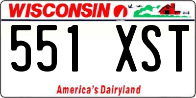 WI license plate 551XST
