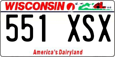 WI license plate 551XSX