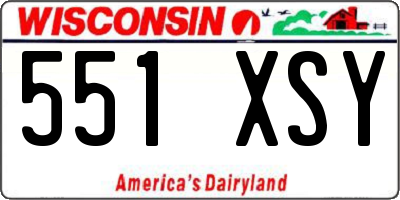 WI license plate 551XSY