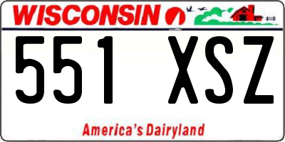 WI license plate 551XSZ