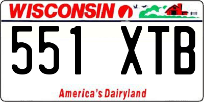 WI license plate 551XTB