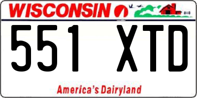 WI license plate 551XTD