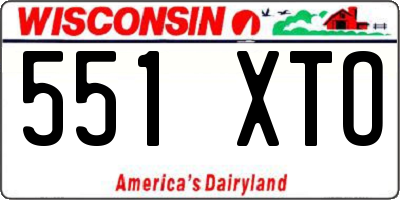 WI license plate 551XTO