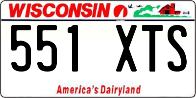 WI license plate 551XTS