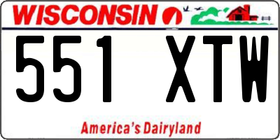 WI license plate 551XTW