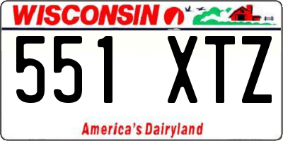 WI license plate 551XTZ