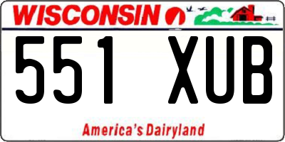 WI license plate 551XUB