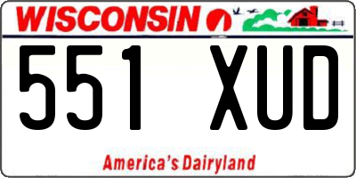 WI license plate 551XUD