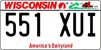 WI license plate 551XUI
