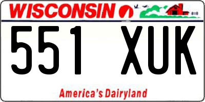 WI license plate 551XUK