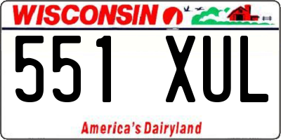 WI license plate 551XUL