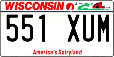 WI license plate 551XUM