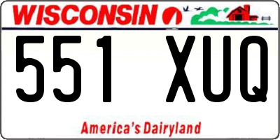 WI license plate 551XUQ