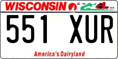 WI license plate 551XUR
