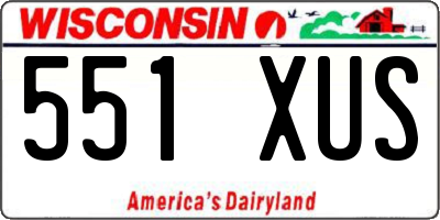 WI license plate 551XUS