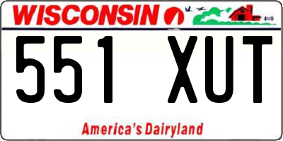 WI license plate 551XUT