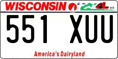 WI license plate 551XUU