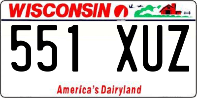 WI license plate 551XUZ