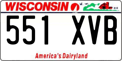 WI license plate 551XVB