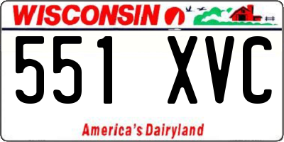 WI license plate 551XVC
