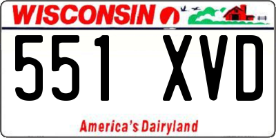 WI license plate 551XVD