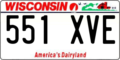 WI license plate 551XVE