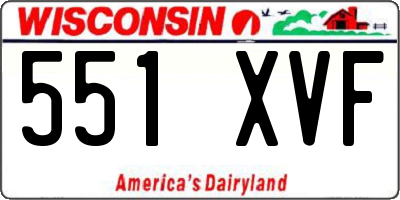 WI license plate 551XVF
