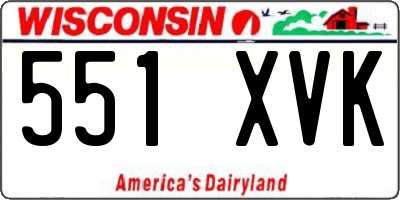 WI license plate 551XVK