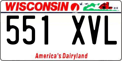 WI license plate 551XVL