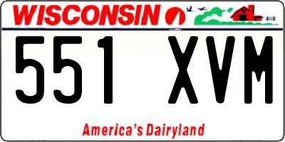 WI license plate 551XVM