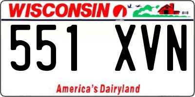 WI license plate 551XVN