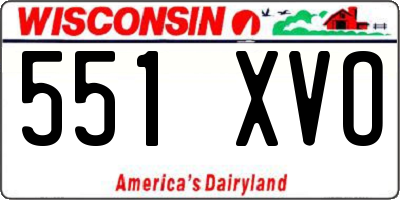 WI license plate 551XVO