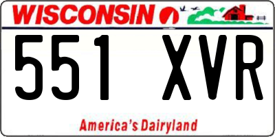 WI license plate 551XVR
