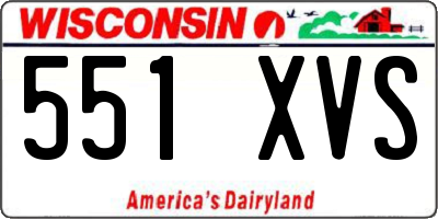 WI license plate 551XVS