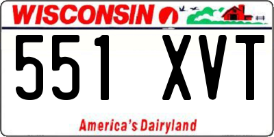 WI license plate 551XVT