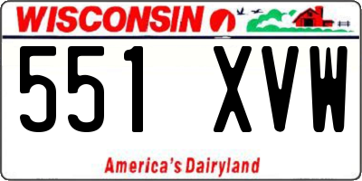 WI license plate 551XVW