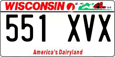 WI license plate 551XVX