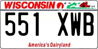WI license plate 551XWB