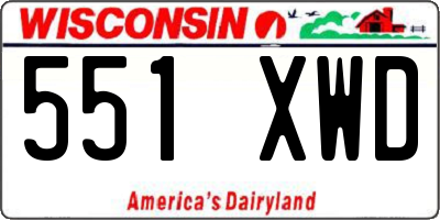 WI license plate 551XWD