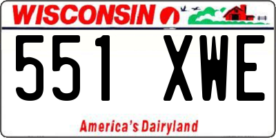 WI license plate 551XWE