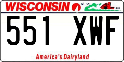 WI license plate 551XWF