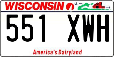 WI license plate 551XWH