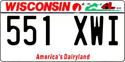 WI license plate 551XWI