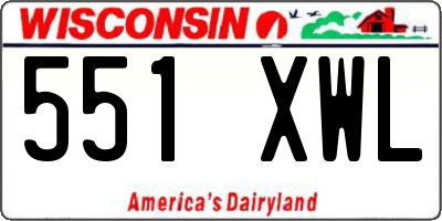 WI license plate 551XWL