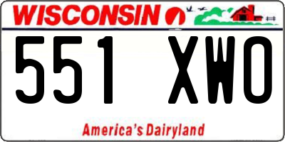 WI license plate 551XWO